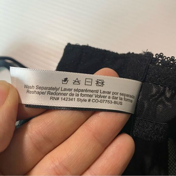 Adore me sexy black lace Black Lace Corset lace front garter straps 34B - Picture 13 of 13